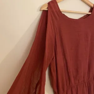 Joyfolie Dress Mauve Pink High Low Long Sleeve Ruffle Cut Out Maxi Size Medium thumbnail 4