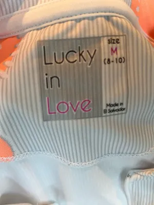 Lucky in Love Sleeveless 1/4 Zip Active Shirt - Size Medium thumbnail 2