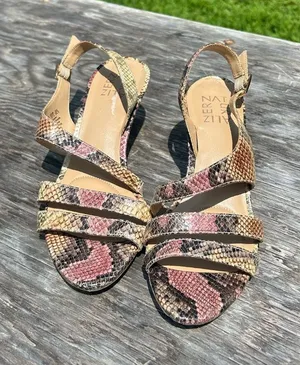 Naturalizer Leather‎ Heeled Sandals Snakeskin 7.5 thumbnail 1