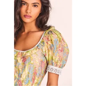 LoveShackFancy Pastel Fields Scoop Neck Safiya Mini Dress Size S thumbnail 4
