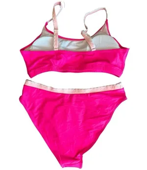 NWT A Image Pink V Waist Sexy Embroidered Bikini Swimsuit Size XL thumbnail 2
