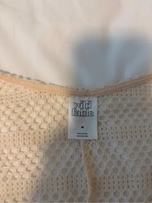 Wild Fable Cream Crochet Tank Dress Swim Coverup Size Medium thumbnail 3