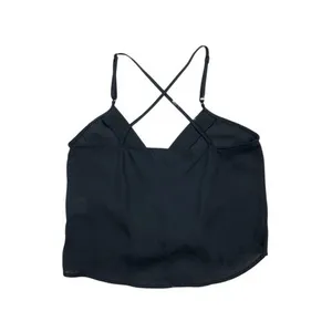 Nicki Minaj Black Spaghetti Strap Draped Flowy Crop Top Size XS‎ thumbnail 2
