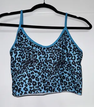 Cheetah print crop tank Blue Size M thumbnail 1
