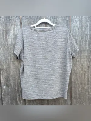 Woman’s New Era CoopersTown Dodgers Gray Striped Tee Dodgers Baseball Club Sz L thumbnail 2
