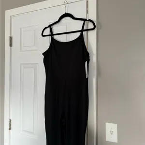 Yogalicious Lux Black Rib Scarlett Flare Jumpsuit size L thumbnail 8
