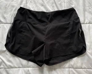 Athleta Shorts Womens Large‎ Black Running Zipper Pocket Activewear Gym Outdoor thumbnail 1