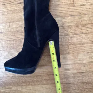 Pelle Moda Black Suede Over The Knee Platform Stiletto Boots Womens 7.5M thumbnail 4