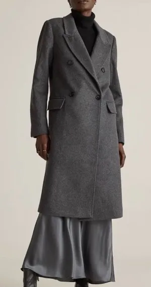 Quince Women’s Italian Wool Blend Double Breasted Long Coat Size Small thumbnail 1