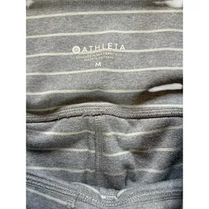 Athleta Stripe Salutation Leggings In Powervita Gray White Womens Medium thumbnail 5