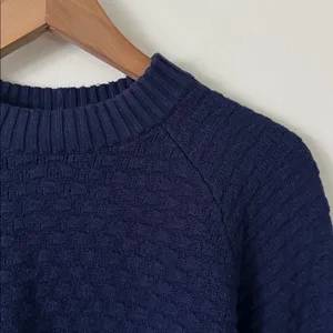 Lululemon 6 Texture Play Crewneck Cashmere Blend Sweater in Night Sea Blue thumbnail 4