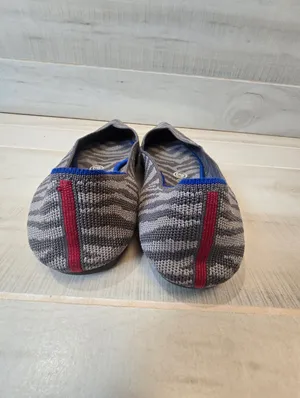 {9.5} Rothy's Gray Zebra Pointed Slip On Ballet Shoe thumbnail 7