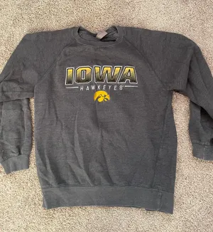 Iowa Hawkeyes Crew Neck Gray Size M thumbnail 1