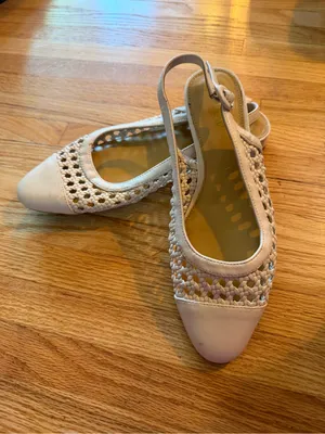 J. Crew Woven Slingback Flats in Dusty Ivory- 7.5 thumbnail 2