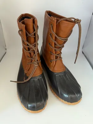 Sporto Arianna Duck Boots Womens 6.5M Brown Black Faux Fur Lined Waterproof Rain thumbnail 1