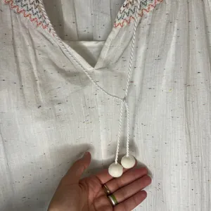 Madewell Rainbow Smocked Pom Trapeze Dress thumbnail 8