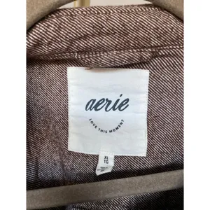 Aerie Lumberjane Button Up Shacket DISCONTINUED XL Brown Oversized Soft Textured thumbnail 5