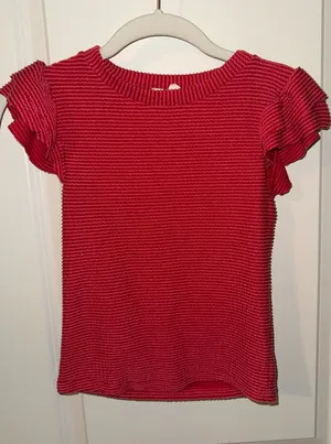 Moa Moa Red ruffle top thumbnail 1