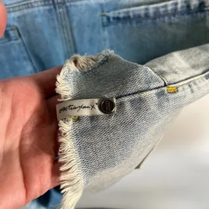 One Teaspoon Distressed‎ Denim Shortalls Light Wash Blue Size M Distressed Hem thumbnail 4