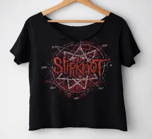 Slipknot sz M/L Womens Cut Off Band Tee Distressed Trashed Grunge Goth Punk Rock thumbnail 1