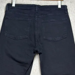 Zara Womens Size 8 Black Minimalist Grunge‎ Raw Hem Cropped Straight Leg Jeans thumbnail 6