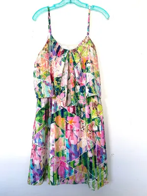 Amanda Uprichard dress Geometric Garden Silk sz L thumbnail 5