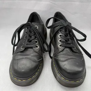 Dr. Martens Black Leather Platform Oxfords Chunky Lug Sole Lace Up Shoes Grunge thumbnail 1