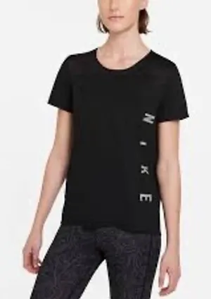 Nike Running Dri-FIT Black Short Sleeve Reflective Graphic T-Shirt Large thumbnail 1