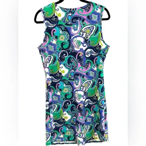 Jude Conally Women’s Allison Paisley‎ Blue Stretch Golf Pickleball Dress Medium thumbnail 2