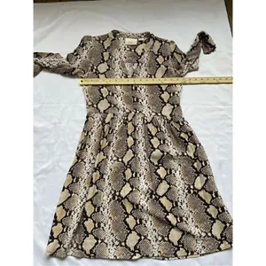 Anthropologie Women’s Juno Snake Skin Print 3/4 Sleeve Dress Brown Size XS thumbnail 6