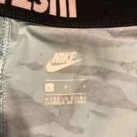 Wmns NIKE Blue Paint Camo Athletic Capri leggings pants L blue dri fit fold down thumbnail 6