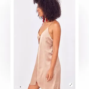 NWT Urban Outfitters Satin Tie Back Slip Dress Bronze Size Small thumbnail 5