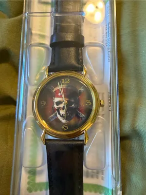 Disney Black and Gold pirates of the Caribbean Wristwatch in Display Case thumbnail 3
