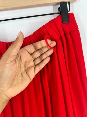 Aritzia Wilfred Faun Ankle‎ Pants Red Drapey Crepe Wide Leg High Rise Tie Belt M thumbnail 8