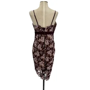 Bardot Dalia Lace Midi Dress Crochet Asymmetric Hem Purple Size US 8‎ thumbnail 9