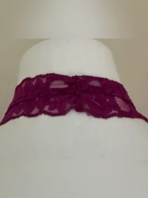 WET SEAL Rich Berry Pink Halter Top V-Neck Floral Lace Tank Top Sz M thumbnail 8