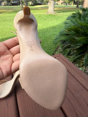 Schutz Cadey-Lee Beige Leather Ankle Strap Heels Size 6B Retail $138 thumbnail 6