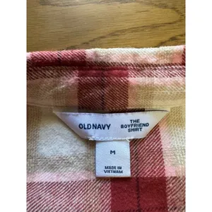 Old Navy The Boyfriend‎ Shirt Size Medium Plaid Long Sleeve Button Down Cotton thumbnail 3
