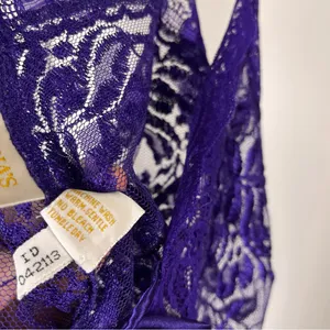 Vintage Victoria’s Secret Gold Label Medium Satin Lace Purple Lingerie Teddy thumbnail 7