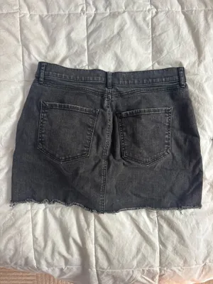 Express Straight Mini Skirt Black Denim thumbnail 2