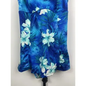 Vintage MAINSTREAM Blue Tropical Floral‎ One Piece Swimsuit Dress Size 10 thumbnail 6