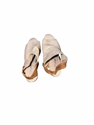 Free People Open-Toe Leather Mule Sandals in Cream Size 39 thumbnail 2