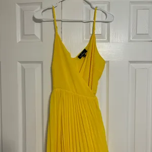 Lulus Yellow Pleated Wrap Dress thumbnail 7