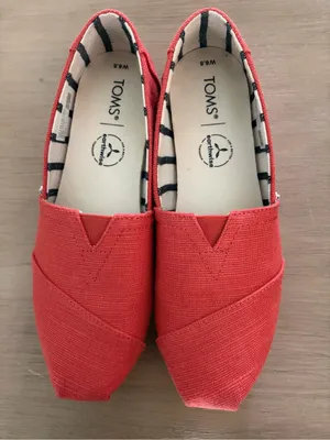 Toms Orange Alpargata Canvas Slip-On Flats 6.5 thumbnail 1