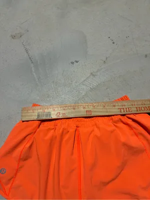 lululemon athletica Women's Neon Orange Athletic Shorts 4 thumbnail 6