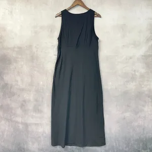 Stitchdrop Womens Empire Waist Maxi Dress Size XL Black Minimalist Clean Girl thumbnail 3