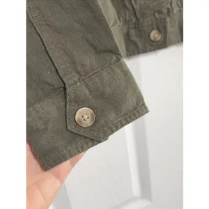 Lucky Brand Utility Field Jacket Womens Size M Olive Green Safari Linen Blend thumbnail 2