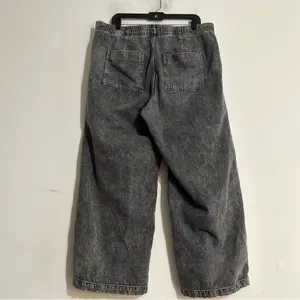Gap High Rise Wide Leg Cargo Jeans Utility Black Wash Size XL thumbnail 7