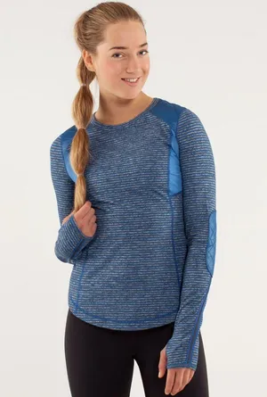 Run Ice Queen Long Sleeve Slope Stripe Limitless Blue thumbnail 9