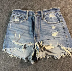 Abercrombie & Fitch Shorts Women's 24 00 Short High Rise Curve Love Distressed thumbnail 1